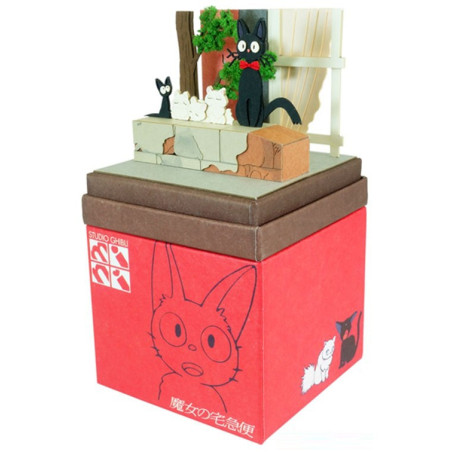 Diorama papier Jiji et chatons -Kiki la petite sorcière