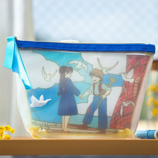 Pochette transparente brodée - Le Château dans le Ciel