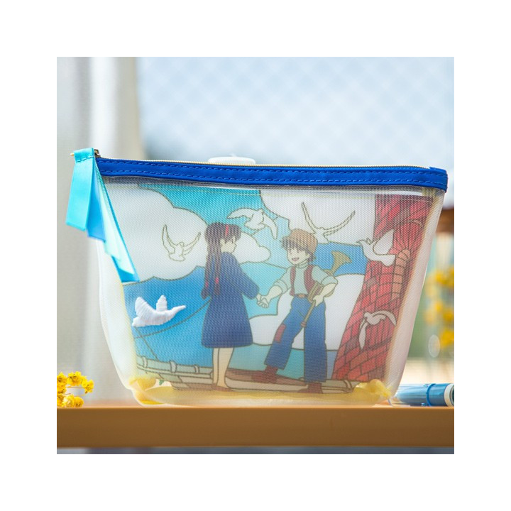 Pochette transparente brodée - Le Château dans le Ciel