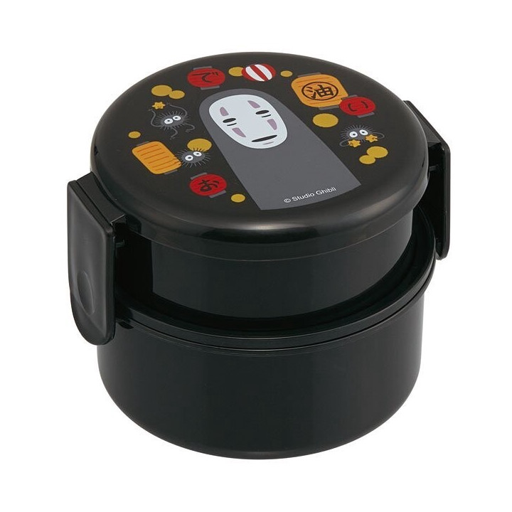 Two Layer Round Shape Lunch Box No Face & Lantern - Spirited Away 