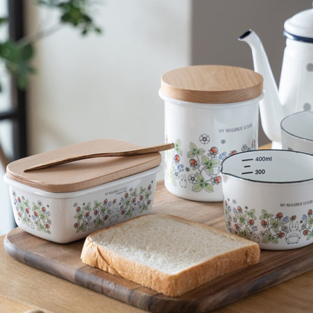 Beurrier émail avec couvercle bois Noiraudes 500ml - Mon Voisin Totor