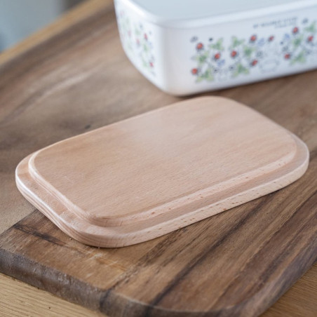 Beurrier émail avec couvercle bois Noiraudes 500ml - Mon Voisin Totor