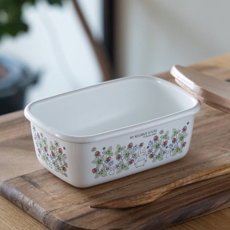 Beurrier émail avec couvercle bois Noiraudes 500ml - Mon Voisin Totor