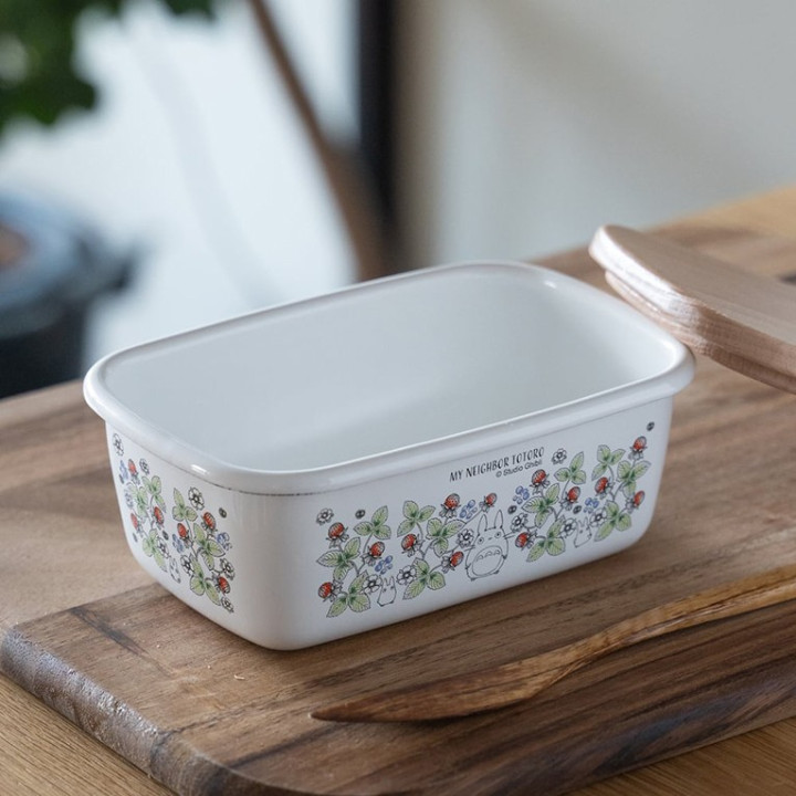 Beurrier émail avec couvercle bois Noiraudes 500ml - Mon Voisin Totor