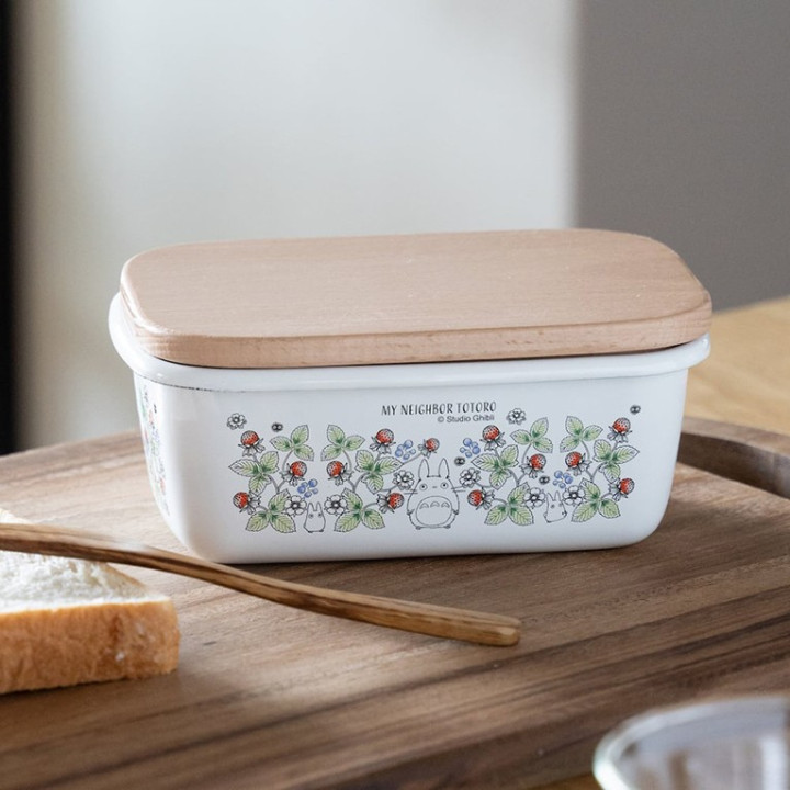 Beurrier émail avec couvercle bois Noiraudes 500ml - Mon Voisin Totor