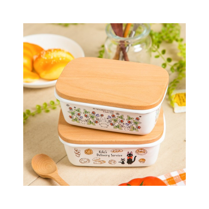 Beurrier émail avec couvercle bois Noiraudes 500ml - Mon Voisin Totor