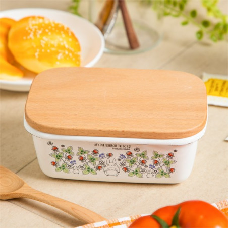 Beurrier émail avec couvercle bois Noiraudes 500ml - Mon Voisin Totor