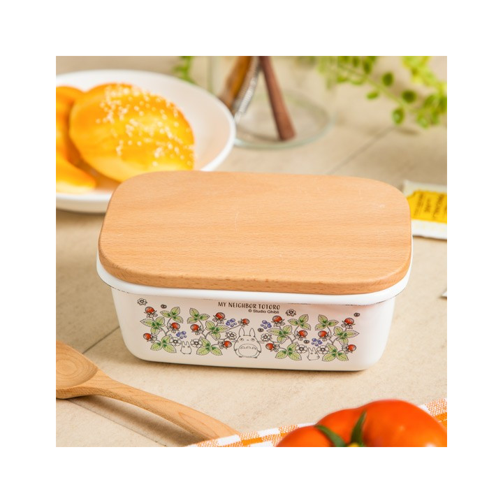 Beurrier émail avec couvercle bois Noiraudes 500ml - Mon Voisin Totor