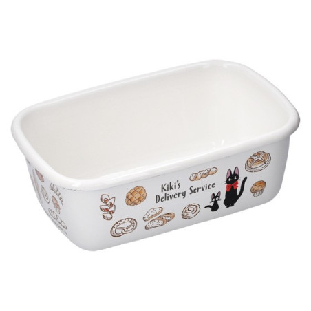 Beurrier émail avec couvercle bois Viennoiseries 500ml - Kiki La Peti
