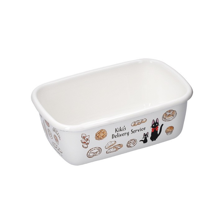 Beurrier émail avec couvercle bois Viennoiseries 500ml - Kiki La Peti