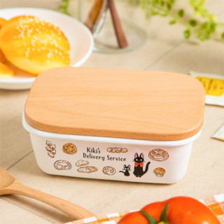 Enamel butter dish with wooden lid Viennese pastries 500ml - Kiki's D
