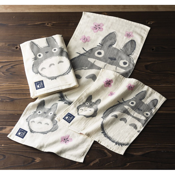 GRANDE SERVIETTE IMABARI TOTORO GRIS - MON VOISIN  TOTORO