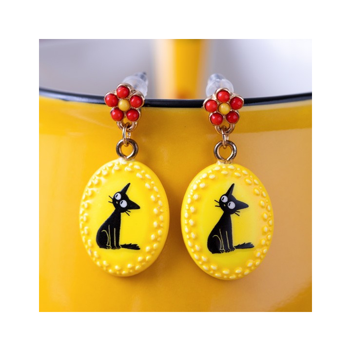 Boucles d’oreilles fantaisie jaunes Jiji - Kiki La Petite Sorcière
