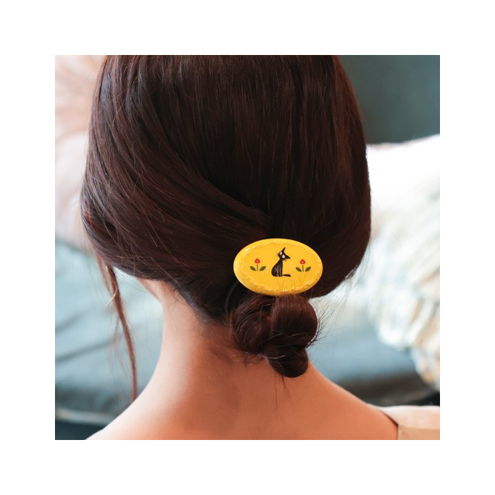 Élastique à cheveux fantaisie jaune Jiji - Kiki La Petite Sorcière