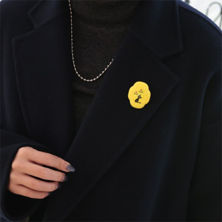 Broche fantaisie jaune Jiji - Kiki La Petite Sorcière