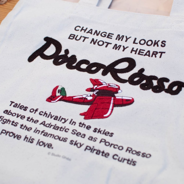 Tote Bag Brodé Hydravion - Porco Rosso