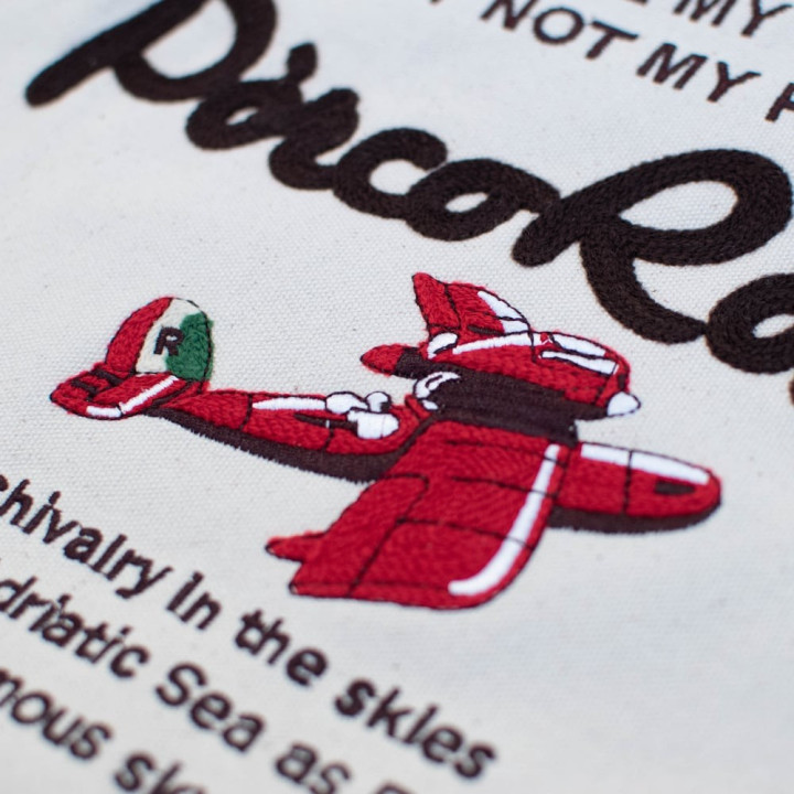 Tote Bag Brodé Hydravion - Porco Rosso