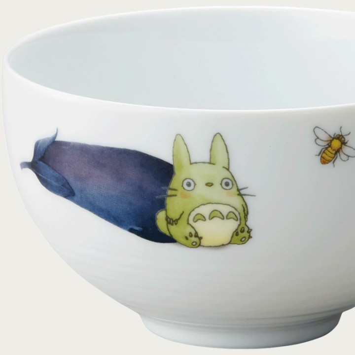 Bowl 13cm Totoro Eggplant and flower - My Neighbor Totoro