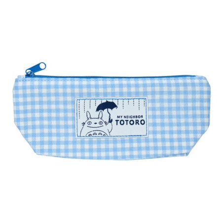 Blue checkered Pencil case - My Neighbor Totoro