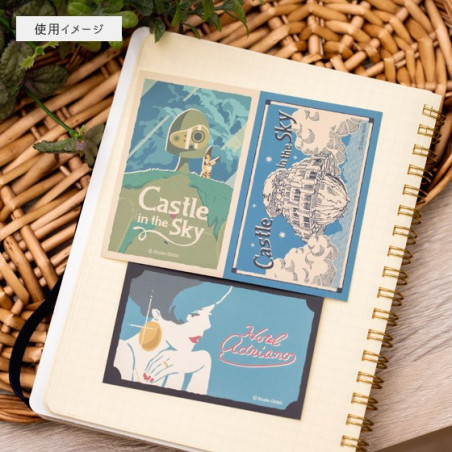 Retro Stickers Robot & Castle Laputa - Castle In The Sky