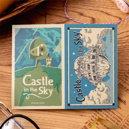 Retro Stickers Robot & Castle Laputa - Castle In The Sky