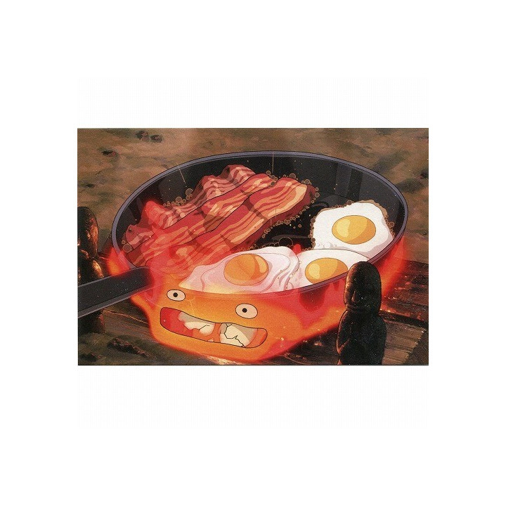 Carte Postale Calcifer œuf & bacon - Le Château Ambulant