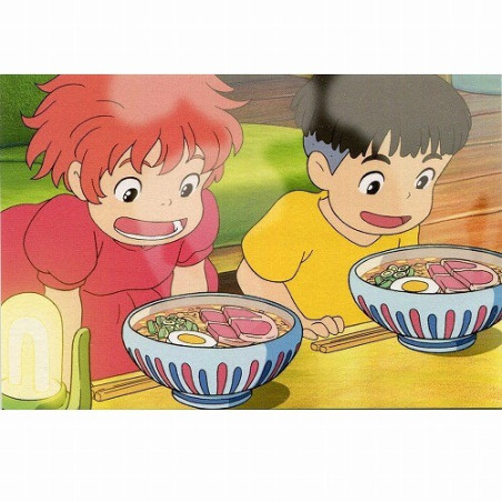 Postcard  Ponyo & Sosuke ramen - Ponyo on the Cliff by the Sea