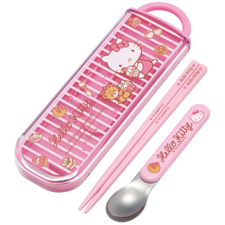 Set Baguettes et Cuillère Sweety rose - Hello Kitty