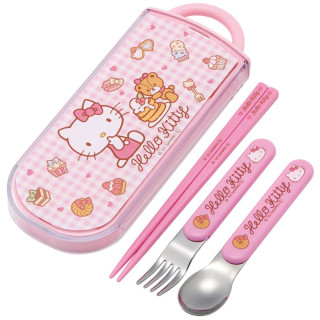 Set Baguettes Cuillère Fourchette Sweety rose - Hello Kitty