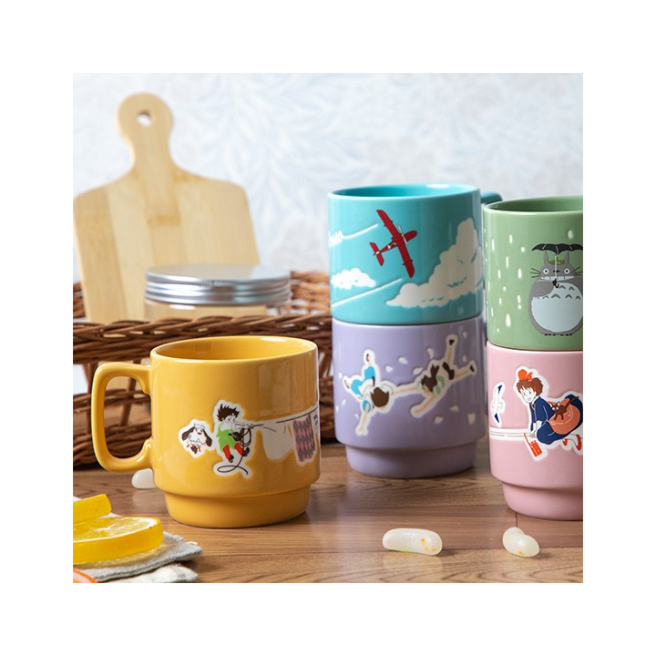 Coloful embossed mug Totoro Holding Umbrella - My Neighbor Totoro