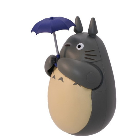 Figurine Culbuto Totoro Gris avec feuille - Mon Voisin Totoro