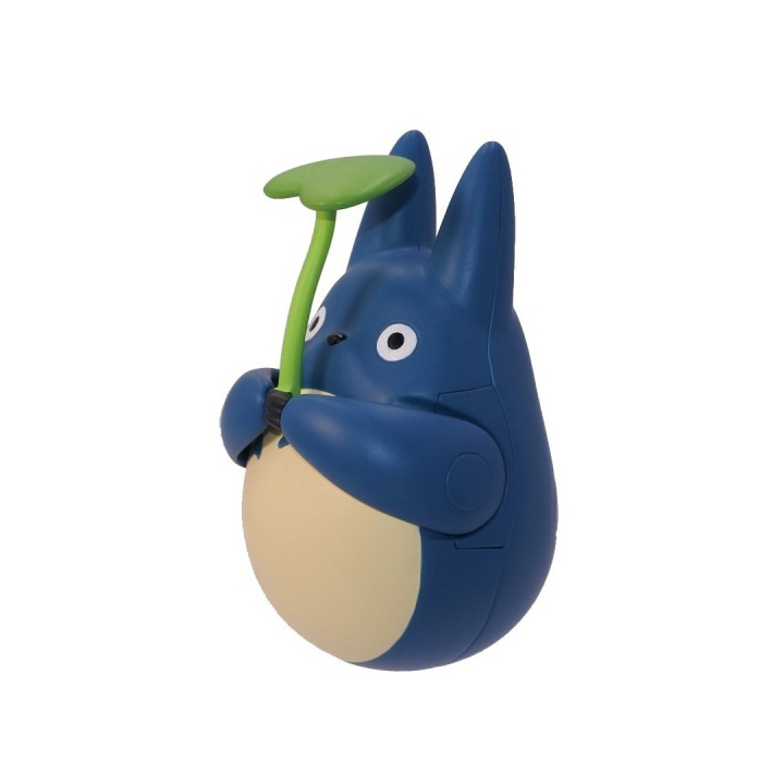 Figurine Culbuto Totoro Bleu avec feuille - Mon Voisin Totoro
