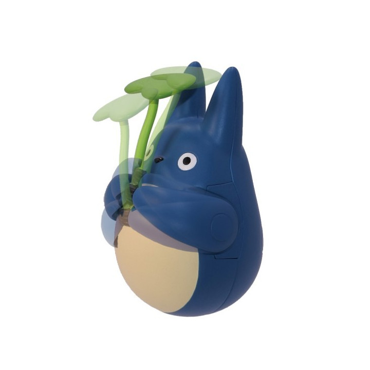 Figurine Culbuto Totoro Bleu avec feuille - Mon Voisin Totoro
