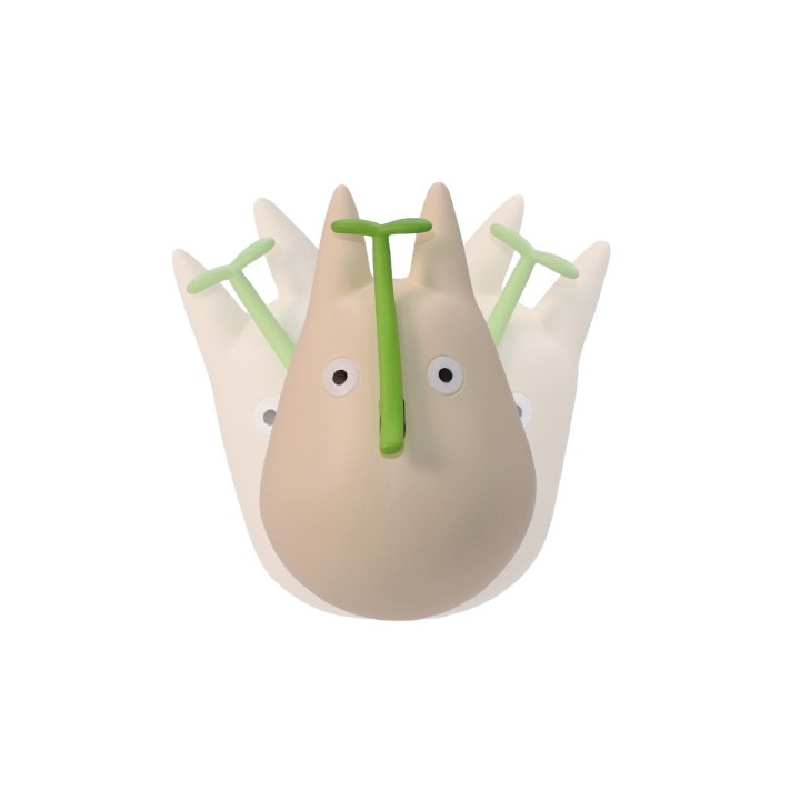 Figurine Culbuto Totoro Blanc avec feuille - Mon Voisin Totoro