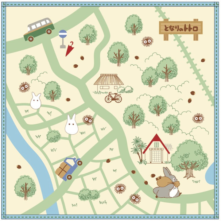 Mini Towel Hiking map 25x25 cm - My Neighbor Totoro