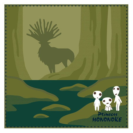 Mini Serviette Ombre du Dieu Cerf 25x25 cm - Princesse Mononoke