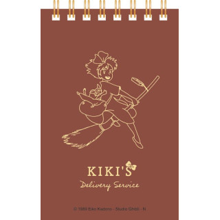 Carnet à spirales gauffré 11,5×7,2cm Kiki sur son balai - Kiki la pet