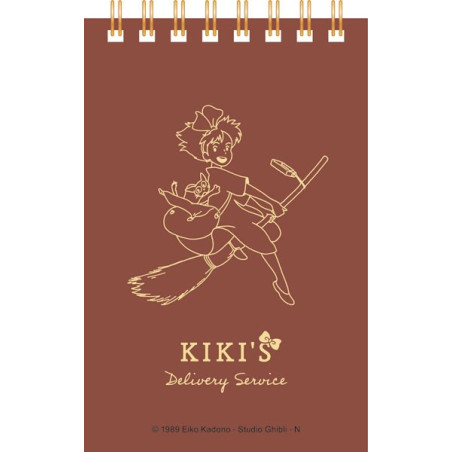 Carnet à spirales gauffré 11,5×7,2cm Kiki sur son balai - Kiki la pet