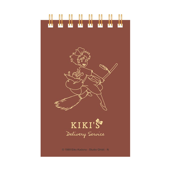 Carnet à spirales gauffré 11,5×7,2cm Kiki sur son balai - Kiki la pet