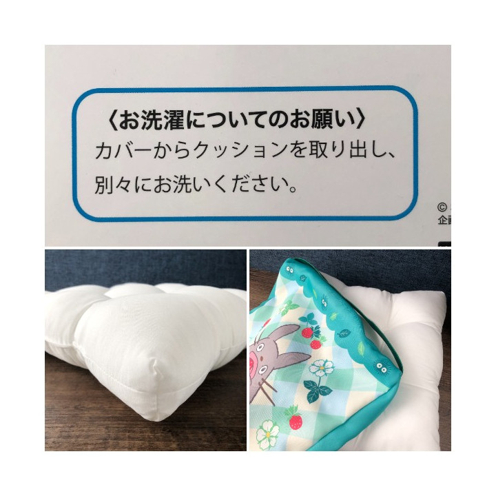 Coussin Totoro Fraises 30 x 30 x 5 cm - Mon Voisin Totoro