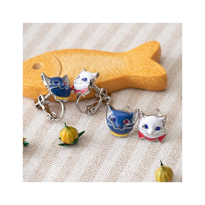 Boucles d oreilles à clips Yuki & Lune - Le Royaume des chats