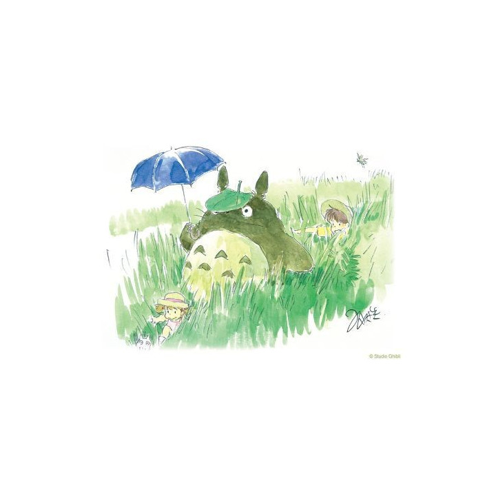 Carte de vœux aquarelle 24 x 15,8 cm Mei & Totoro & Sakura - Mon Vois