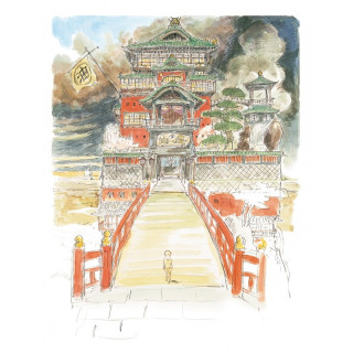 Carte de vœux aquarelle 24 x 15,8 cm Aburaya - Le Voyage de Chihiro