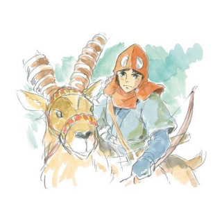 Carte de vœux aquarelle 24 x 15,8 cm Ashitaka and Yakuru - Princesse 