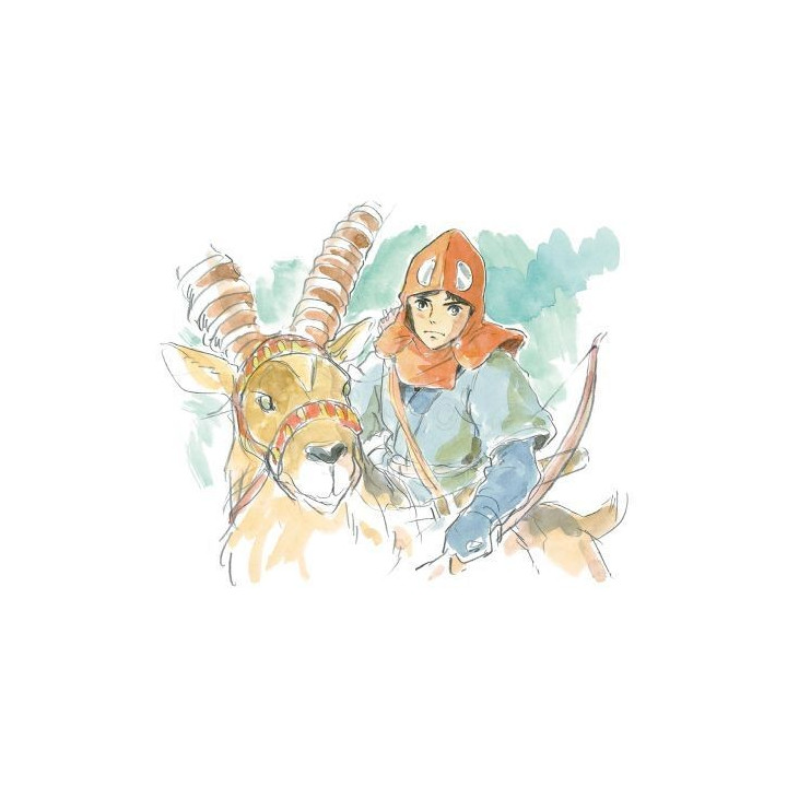 Watercolour Greeting cards 24 x 15,8 cm Ashitaka and Yakul - Princess