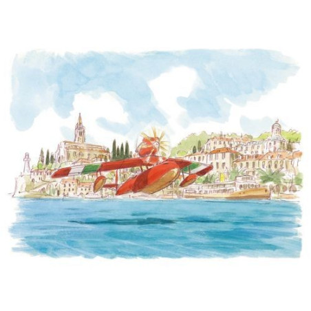 Watercolour Greeting cards 24 x 15,8 cm Seaplane - Porco Rosso