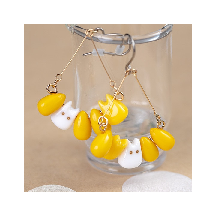 Boucles d’oreilles Totoro blanc & Maïs - Mon Voisin Totoro
