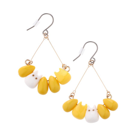 Boucles d’oreilles Totoro blanc & Maïs - Mon Voisin Totoro