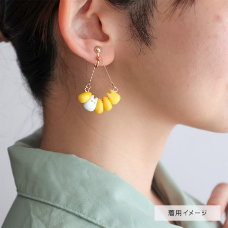 Boucles d’oreilles Totoro blanc & Maïs - Mon Voisin Totoro