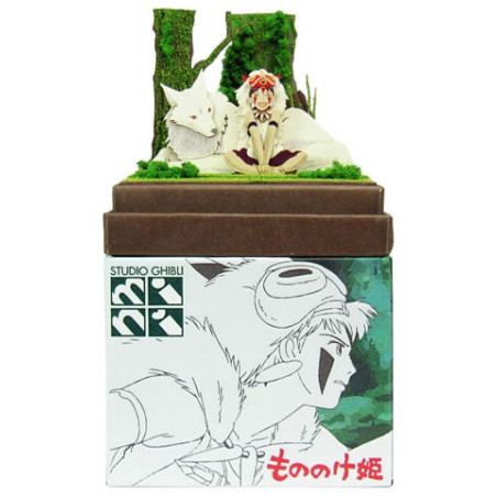 Diorama papier San & Loup Moro  - Princesse Mononoké